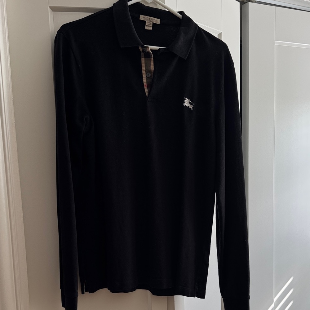 Men's Black Burberry Polo Shirt